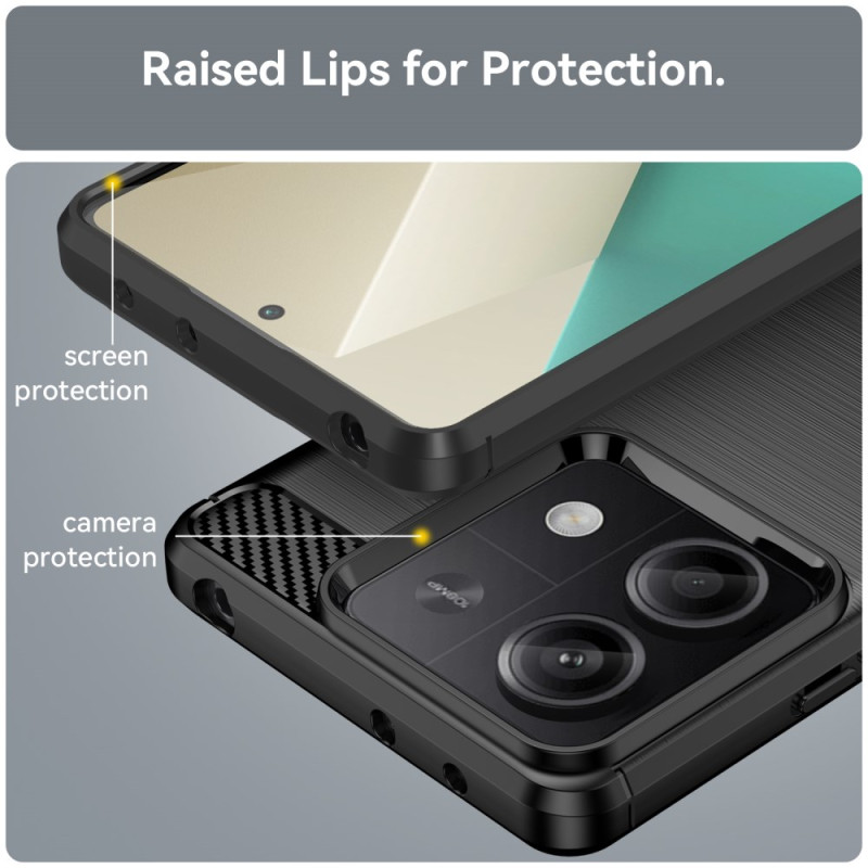 Protectores para celular  para Xiaomi  Redmi Note 13 5G Funda de tpu fibra de carbono Negro